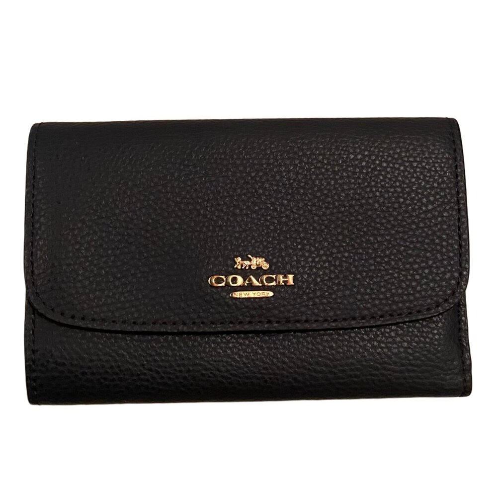 Coach Black Pebbled Leather Wallet